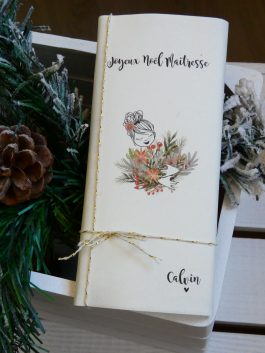 La tablette de chocolat Joyeux Noël (Maitresse, nounou, mamie…) personnalisée